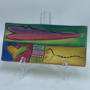 PopArt Style Heart Design Pottery Tray